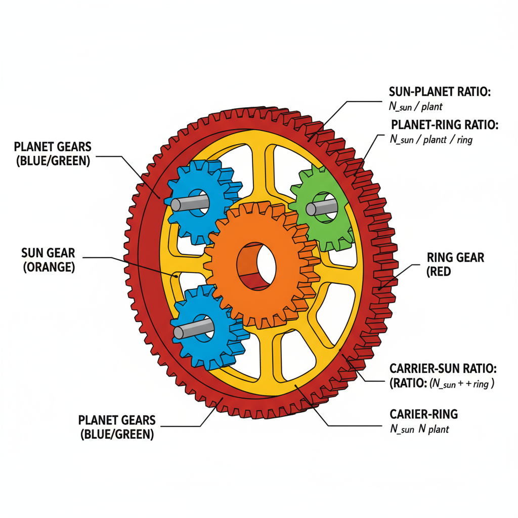 Mechanical Mechanisms Components Planetary Diagram old version